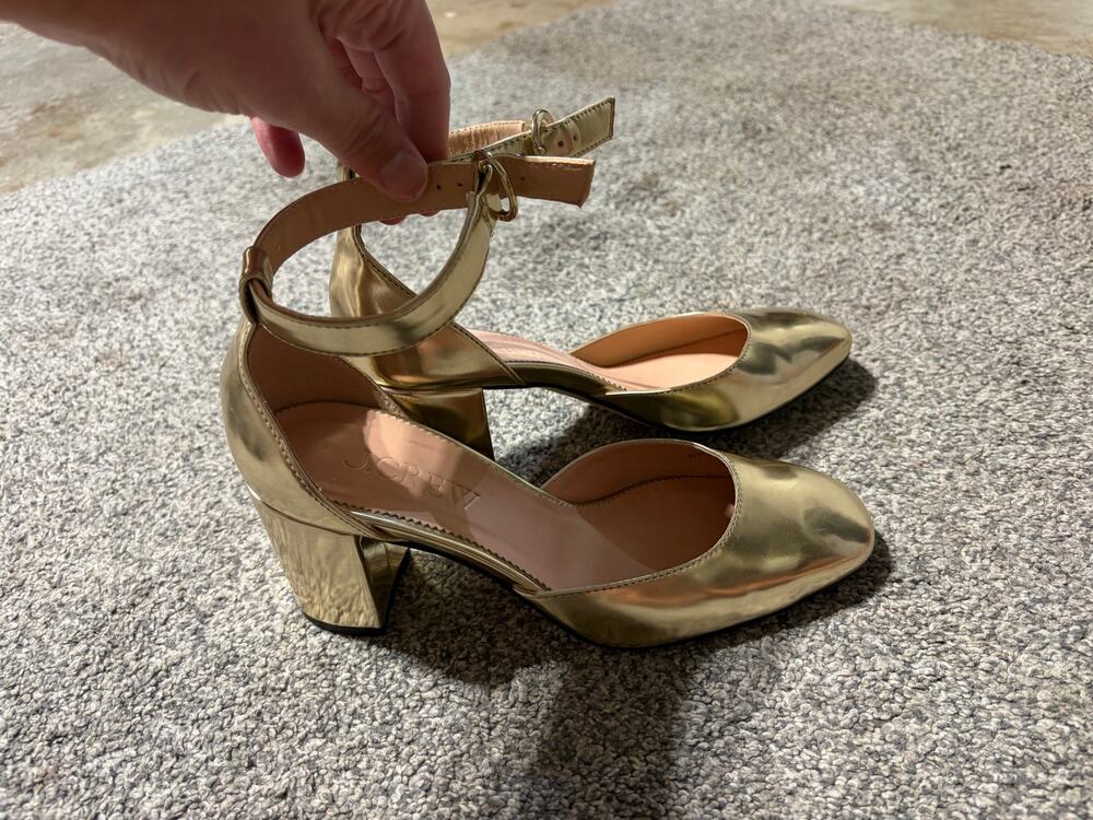 J Crew womens 6.5 gold heels